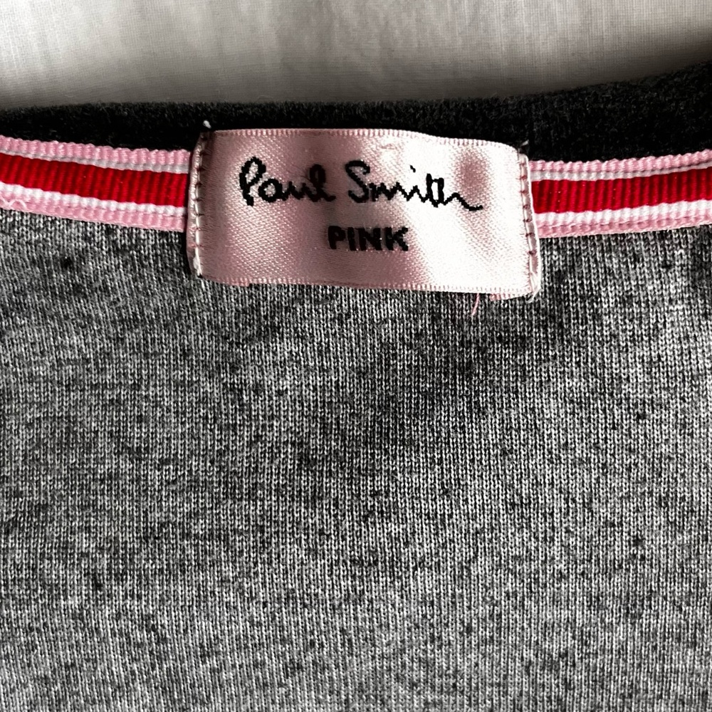 Paul Smith Pink Women M Medium Grey Velour Hoodie Jacket Full Zip Y2K Vintage - Picture 11 of 16